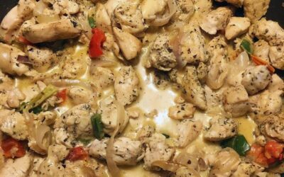 Frango Salteado C/ Legumes e molho Bechamel
